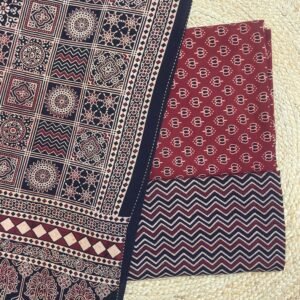 Pure Cotton Ajrakh Screen Print 3-Piece Suit 22