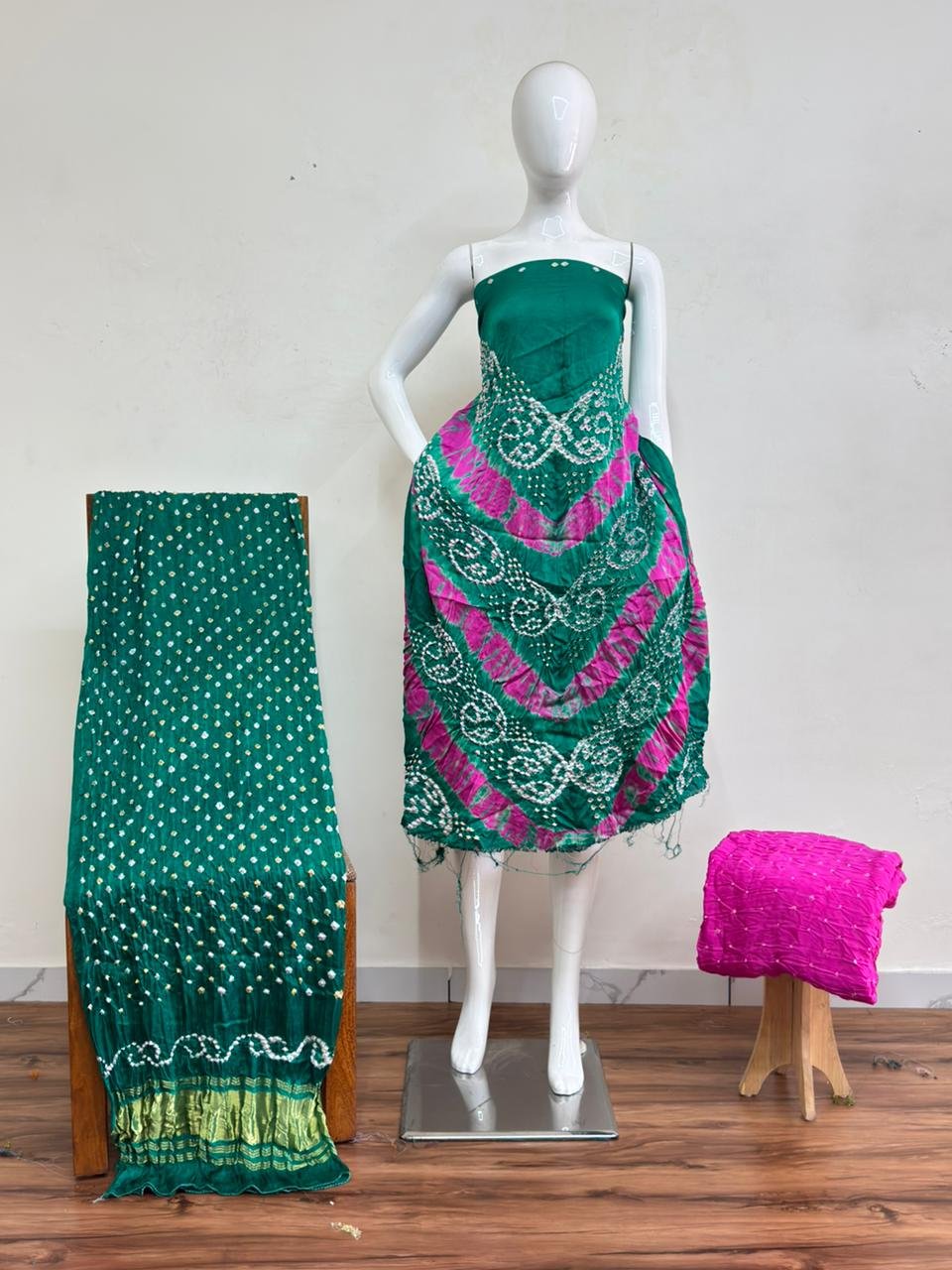 Bandhani Suit – Modal Silk Fancy Barik Bandhej 18