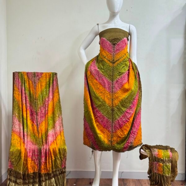 Shiori Suit – Modal Silk Multi Color Shibori & Bandhani 01
