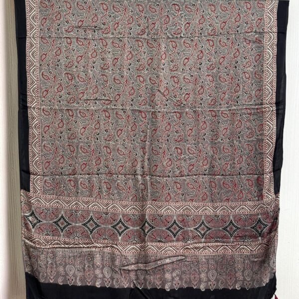 Premium Modal Silk Ajrakh Natural Dye Dupatta with Tassels 11