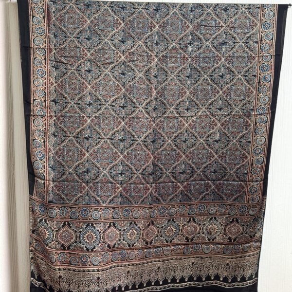 Premium Modal Silk Ajrakh Natural Dye Dupatta with Tassels 06