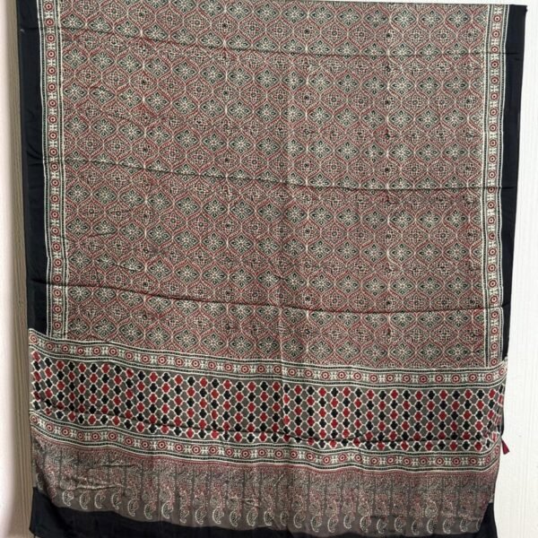 Premium Modal Silk Ajrakh Natural Dye Dupatta with Tassels 34
