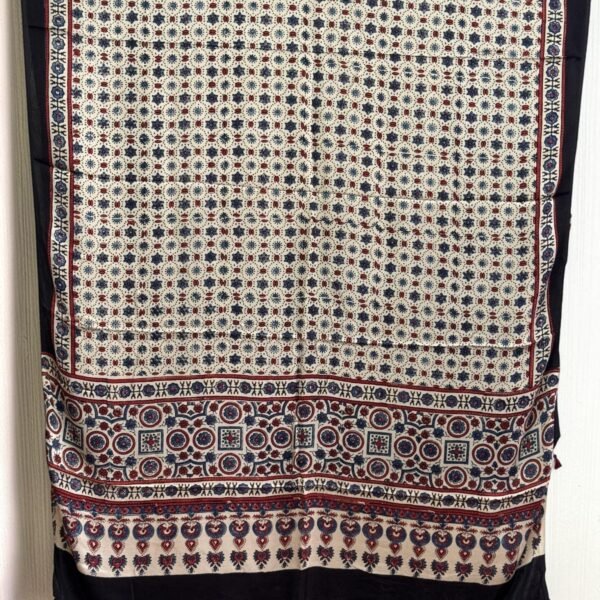 Premium Modal Silk Ajrakh Natural Dye Dupatta with Tassels 36