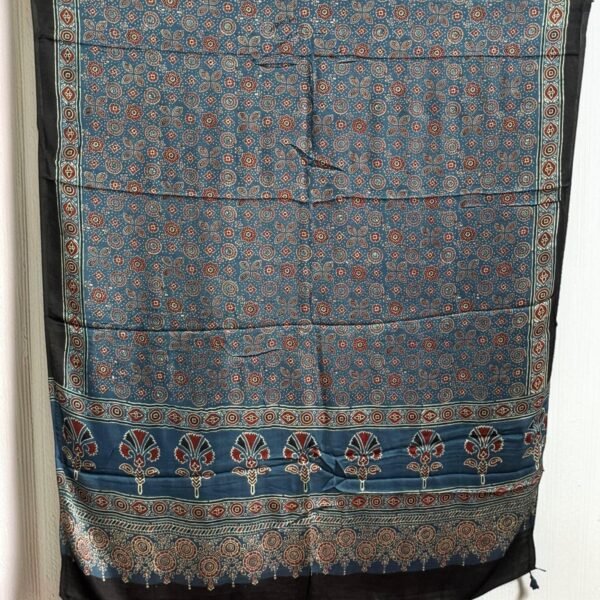 Premium Modal Silk Ajrakh Natural Dye Dupatta with Tassels 05