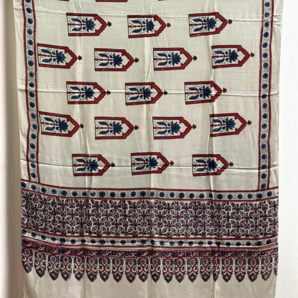 Premium Modal Silk Ajrakh Natural Dye Dupatta with Tassels 33