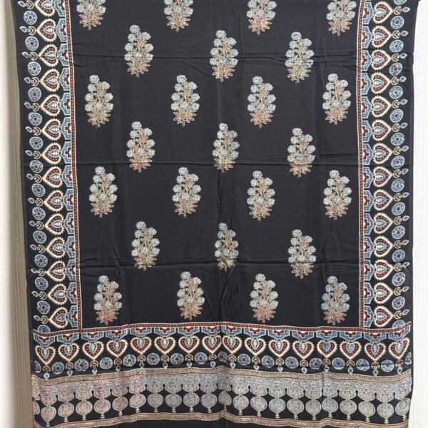Premium Modal Silk Ajrakh Natural Dye Dupatta with Tassels 38