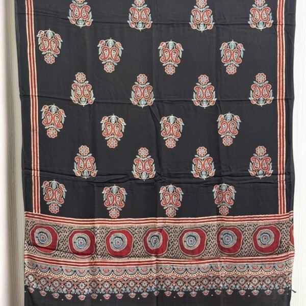 Premium Modal Silk Ajrakh Natural Dye Dupatta with Tassels 29