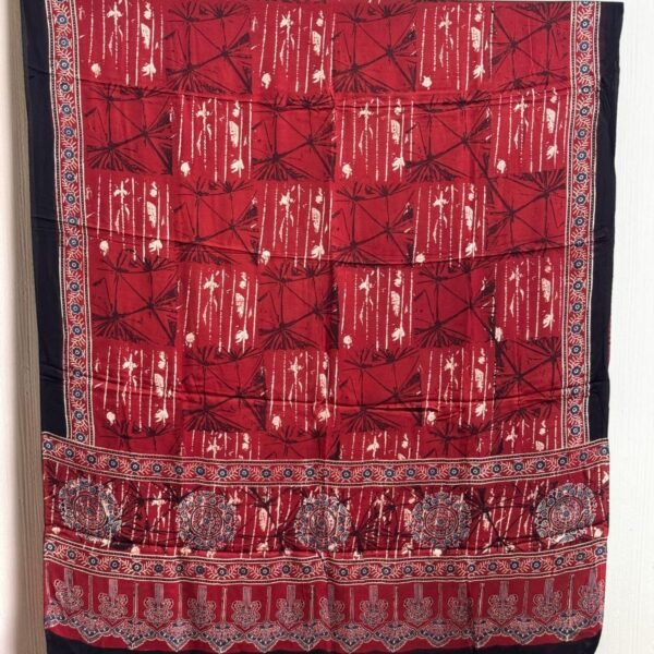 Premium Modal Silk Ajrakh Natural Dye Dupatta with Tassels 39