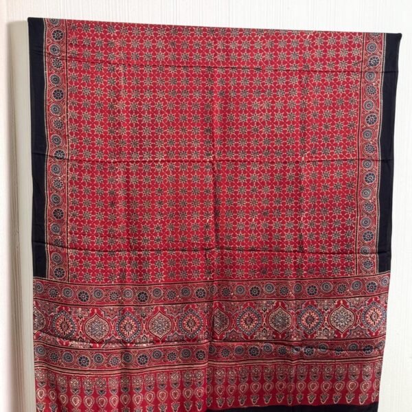 Premium Modal Silk Ajrakh Natural Dye Dupatta with Tassels 19
