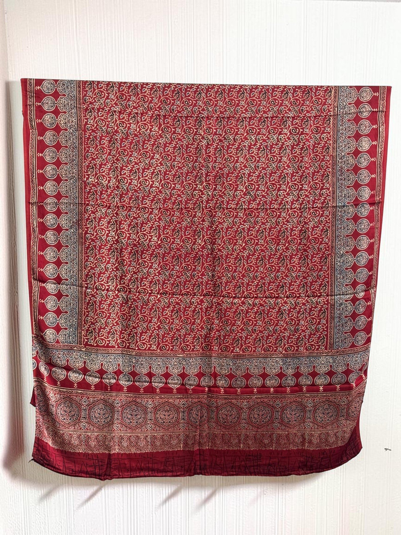 1488392.jpg Premium Modal Silk Ajrakh Natural Dye Dupatta with Tassels 25 - Image 1