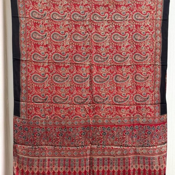 Premium Modal Silk Ajrakh Natural Dye Dupatta with Tassels 18