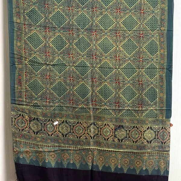 Premium Modal Silk Ajrakh Natural Dye Dupatta with Tassels 30
