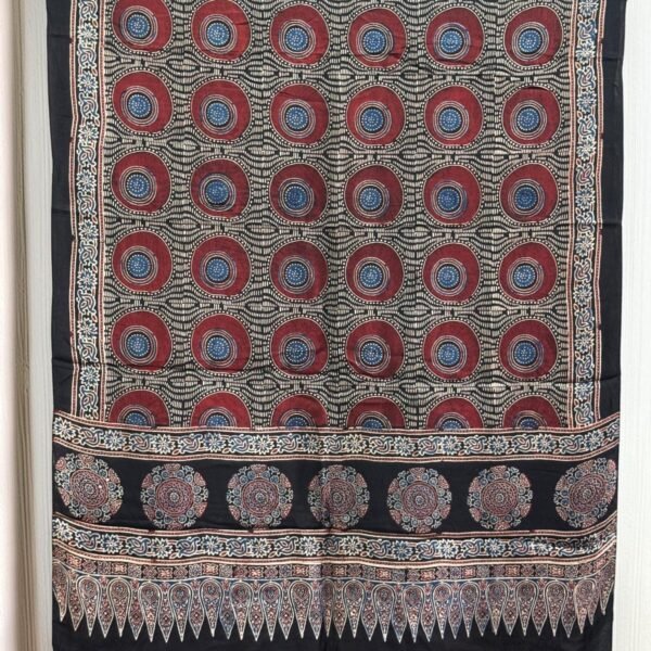 Premium Modal Silk Ajrakh Natural Dye Dupatta with Tassels 10