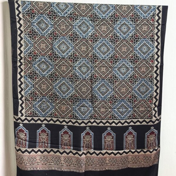 Premium Modal Silk Ajrakh Natural Dye Dupatta with Tassels 35