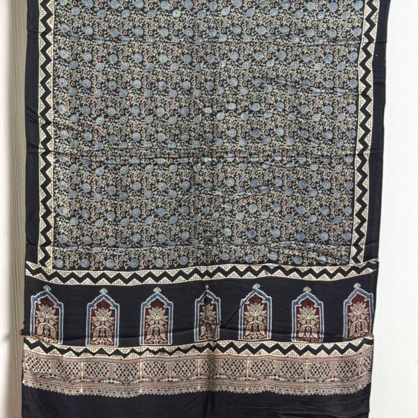 Premium Modal Silk Ajrakh Natural Dye Dupatta with Tassels 26