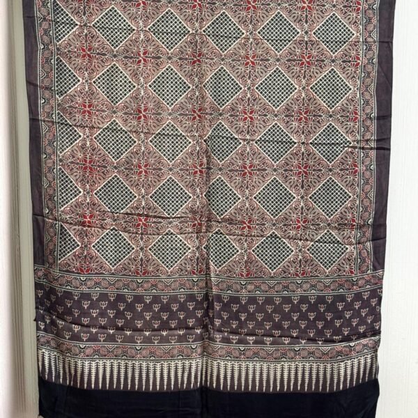 Premium Modal Silk Ajrakh Natural Dye Dupatta with Tassels 37