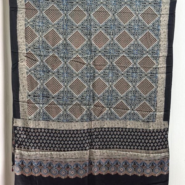 Premium Modal Silk Ajrakh Natural Dye Dupatta with Tassels 02