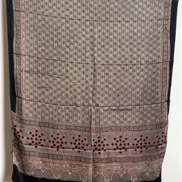 Premium Modal Silk Ajrakh Natural Dye Dupatta with Tassels 20