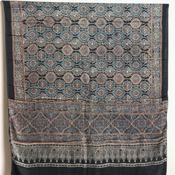 Premium Modal Silk Ajrakh Natural Dye Dupatta with Tassels 28