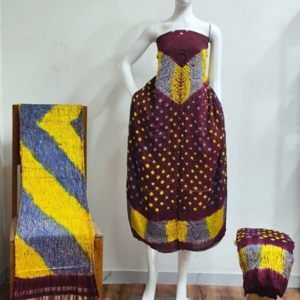 Shiori Suit – Modal Silk Multi Color Shibori & Bandhani 24