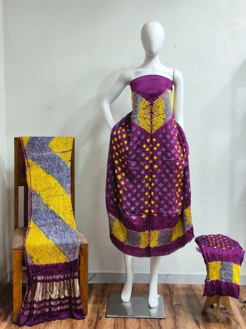 1507686.jpg Shiori Suit – Modal Silk Multi Color Shibori & Bandhani 17 - Image 1