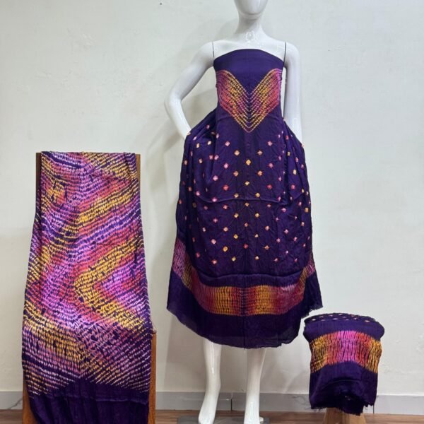 Shiori Suit – Modal Silk Multi Color Shibori & Bandhani 06