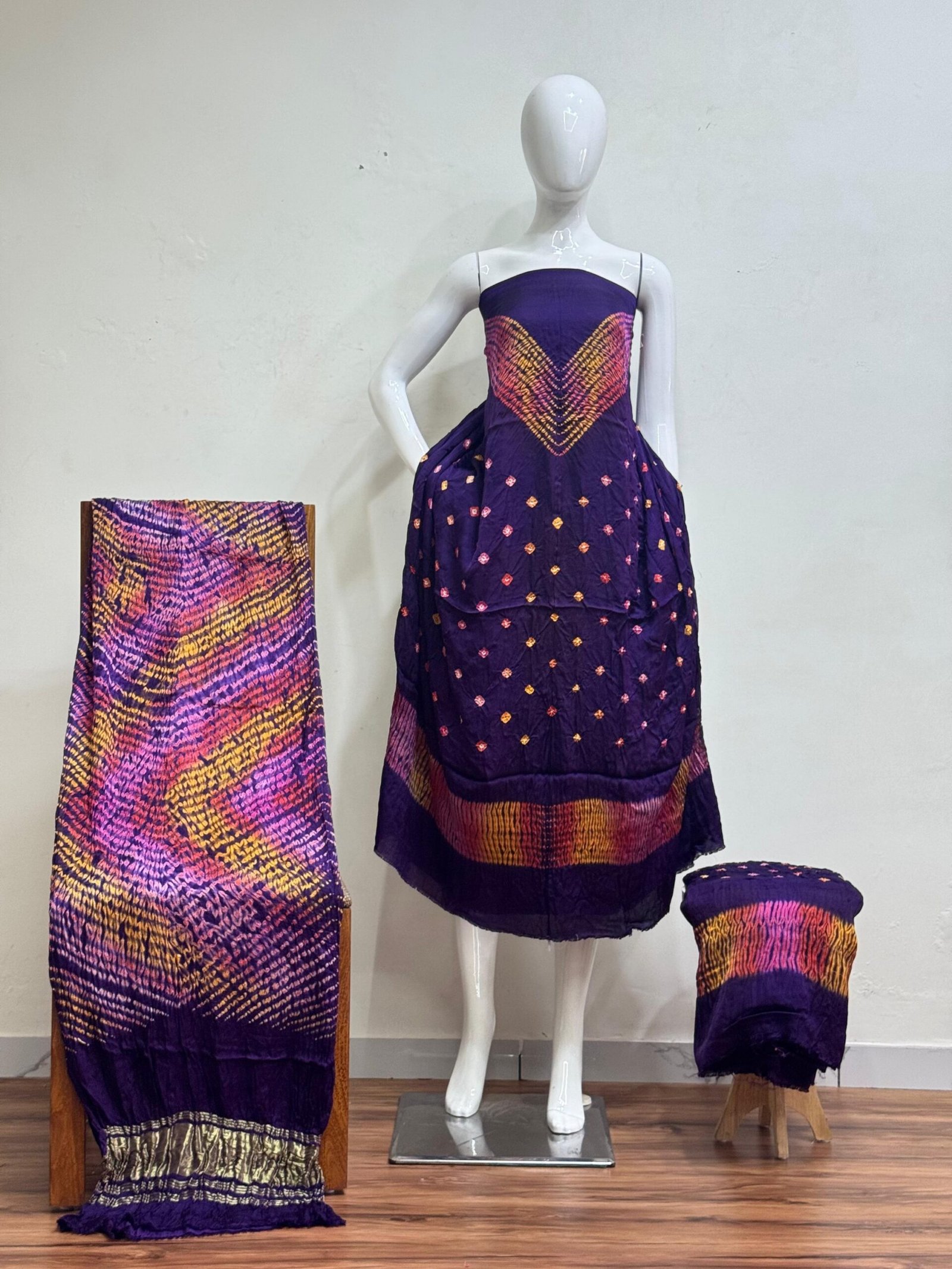 1507707.jpg Shiori Suit – Modal Silk Multi Color Shibori & Bandhani 06 - Image 1