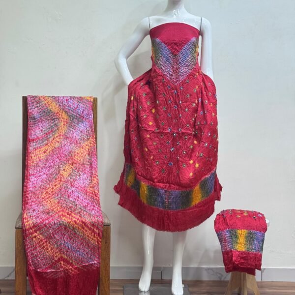 Shiori Suit – Modal Silk Multi Color Shibori & Bandhani 15