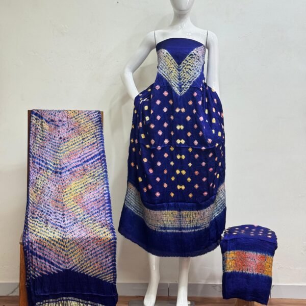 Shiori Suit – Modal Silk Multi Color Shibori & Bandhani 12