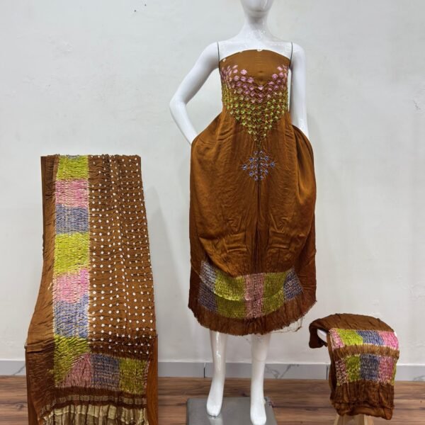 Shiori Suit – Modal Silk Multi Color Shibori & Bandhani 05