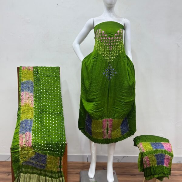Shiori Suit – Modal Silk Multi Color Shibori & Bandhani 09