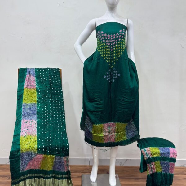 Shiori Suit – Modal Silk Multi Color Shibori & Bandhani 04