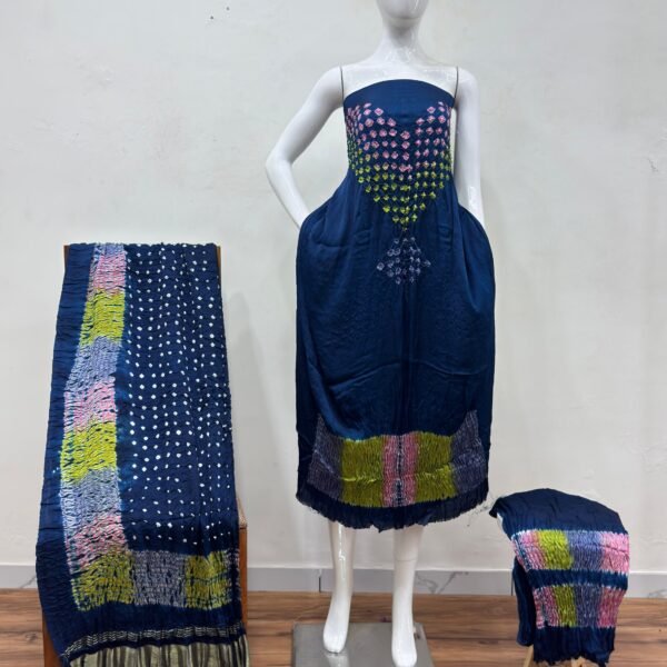 Shiori Suit – Modal Silk Multi Color Shibori & Bandhani 13