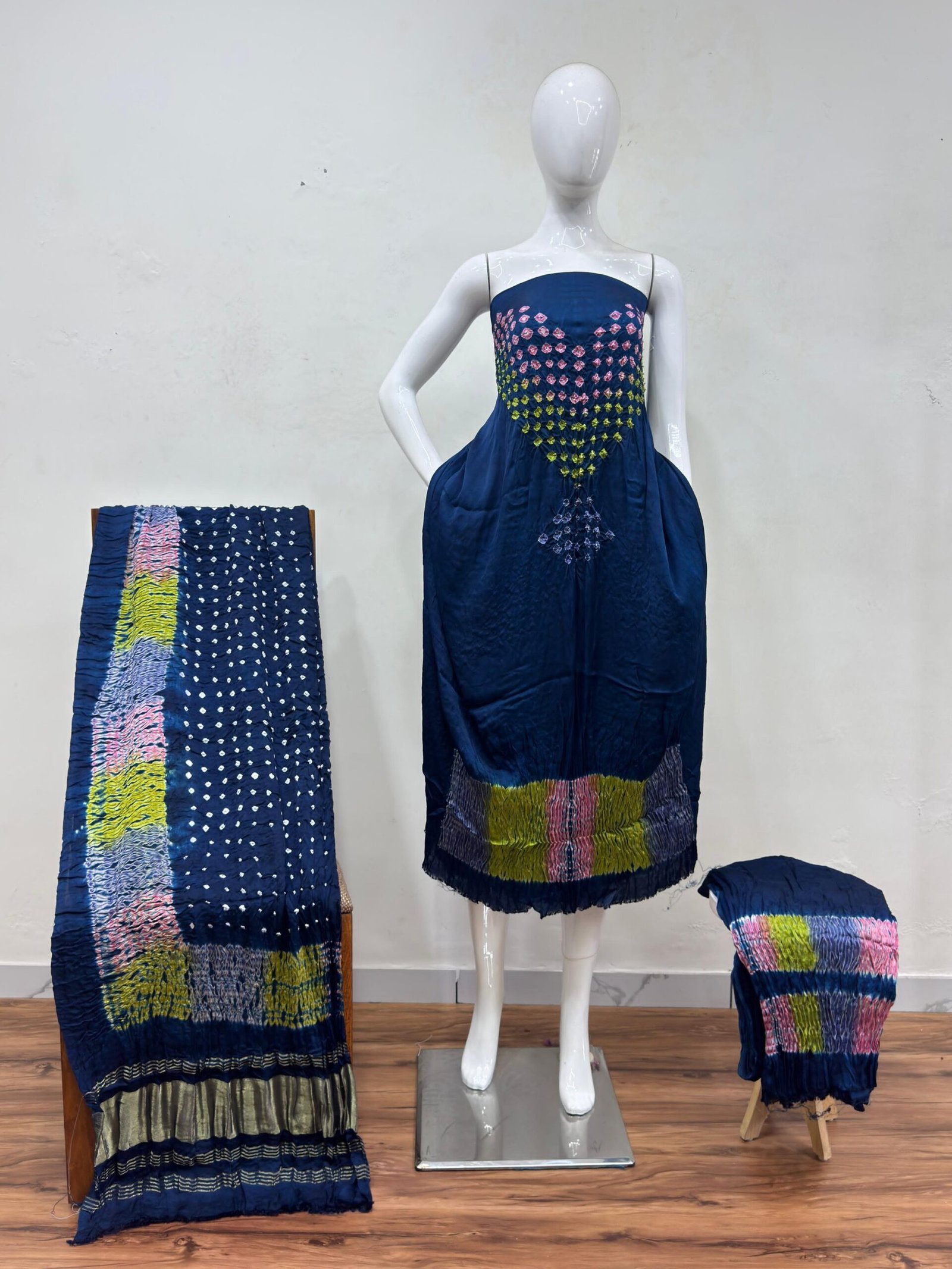 1507752.jpg Shiori Suit – Modal Silk Multi Color Shibori & Bandhani 13 - Image 1