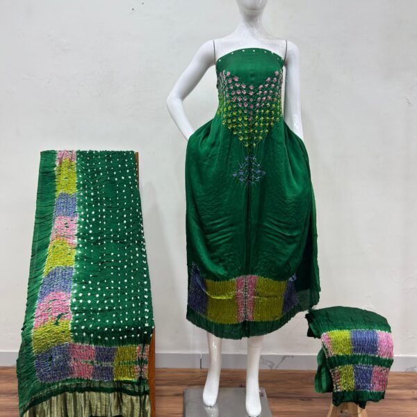 Shiori Suit – Modal Silk Multi Color Shibori & Bandhani 11