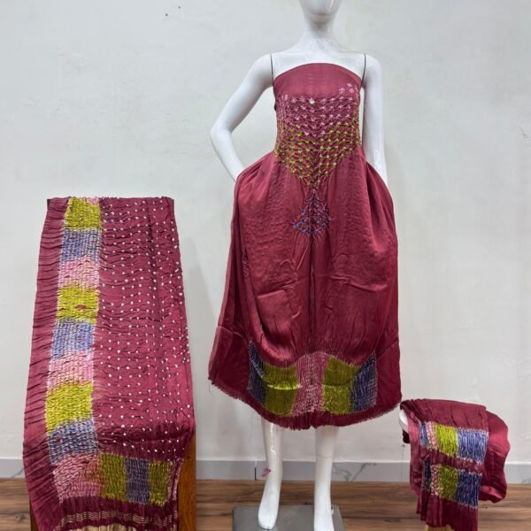 Shiori Suit – Modal Silk Multi Color Shibori & Bandhani 10