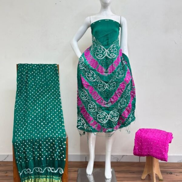 Premium Modal Silk Bandhani Barik Bandhej Fancy Design Suit 05