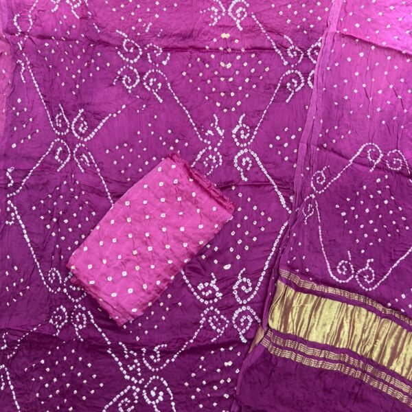 Premium Modal Silk Bandhani Barik Bandhej Fancy Suit 01