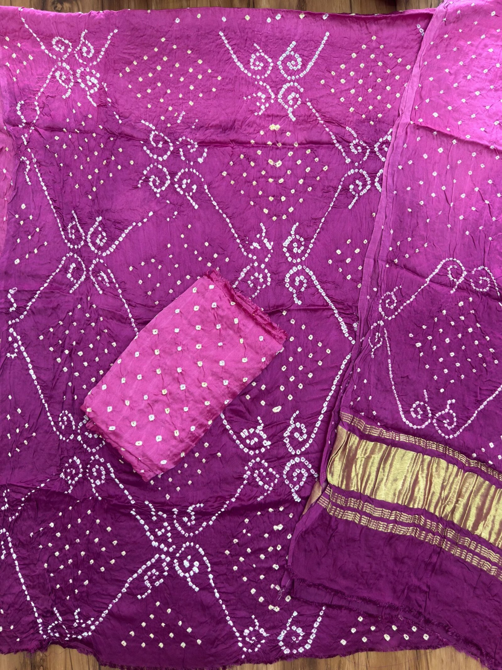 1508735.jpg Premium Modal Silk Bandhani Barik Bandhej Fancy Suit 01 - Image 1