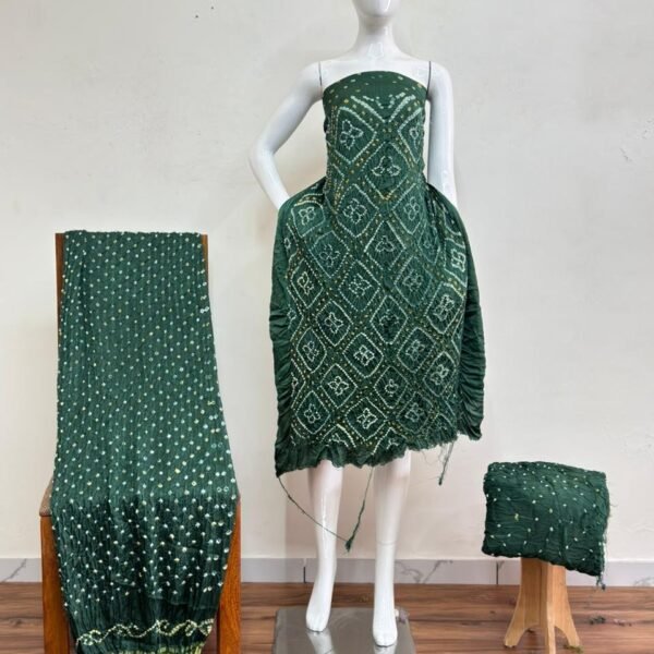 Premium Modal Silk Bandhani Barik Bandhej Fancy Suit 13