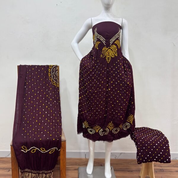 Shiori Suit – Double Color Shibori & Bandhani 02