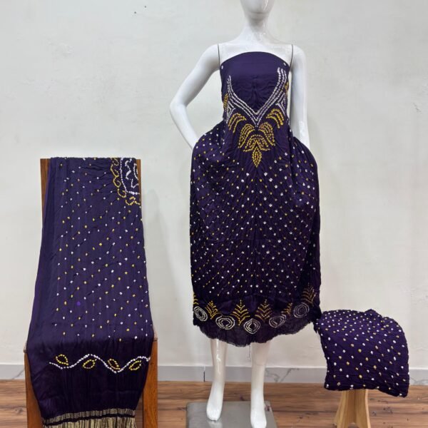 Shiori Suit – Double Color Shibori & Bandhani 04