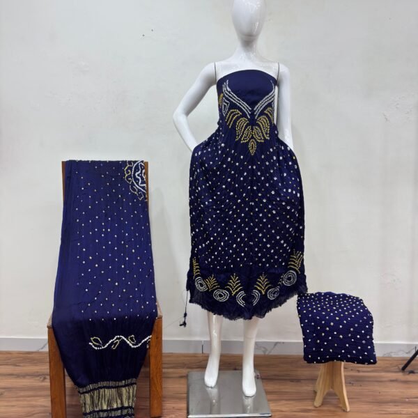 Shiori Suit – Double Color Shibori & Bandhani 01