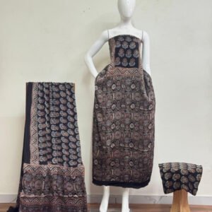 Havi Pure Modal Silk Ajrakh Natural Dye 3-Piece Suit