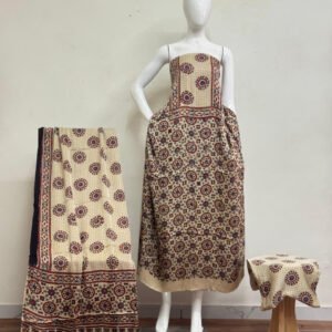 Havi Pure Modal Silk Ajrakh Natural Dye 3-Piece Suit