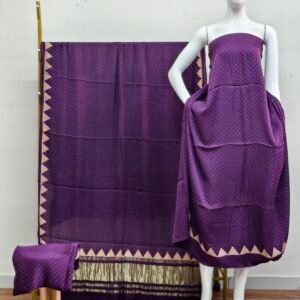 Havi Modal Silk Ajrakh Hand Block Print Neptol Dye & Discharge Print 3-Piece Suit Set