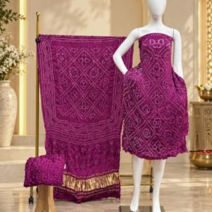Premium Barbhat Design Modal Silk 3-Piece Suit with Tissue Pallu