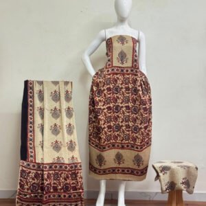 Havi Pure Modal Silk Ajrakh Natural Dye 3-Piece Suit