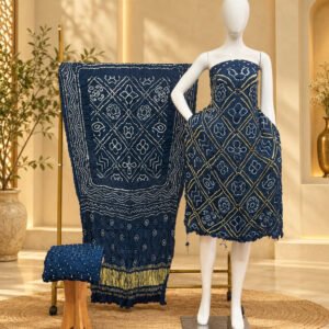 Premium Barbhat Design Modal Silk 3-Piece Suit with Tissue Pallu