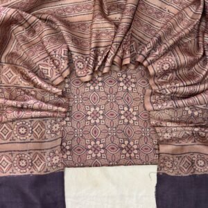 Handloom Pure Tussar Silk Ajrakh Natural Dye 2-Piece Suit Set – Exclusive Collection
